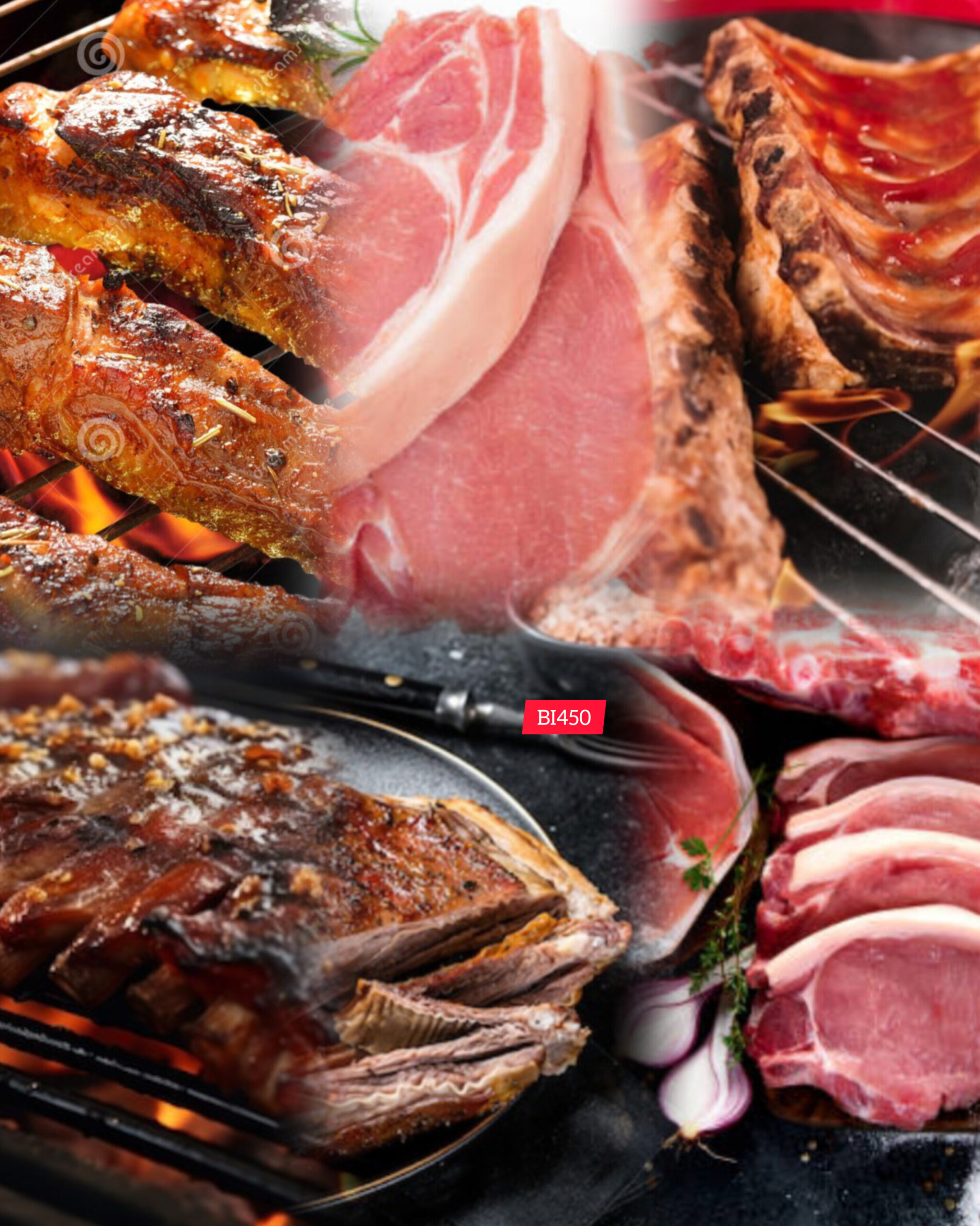 Viande de porc grillée