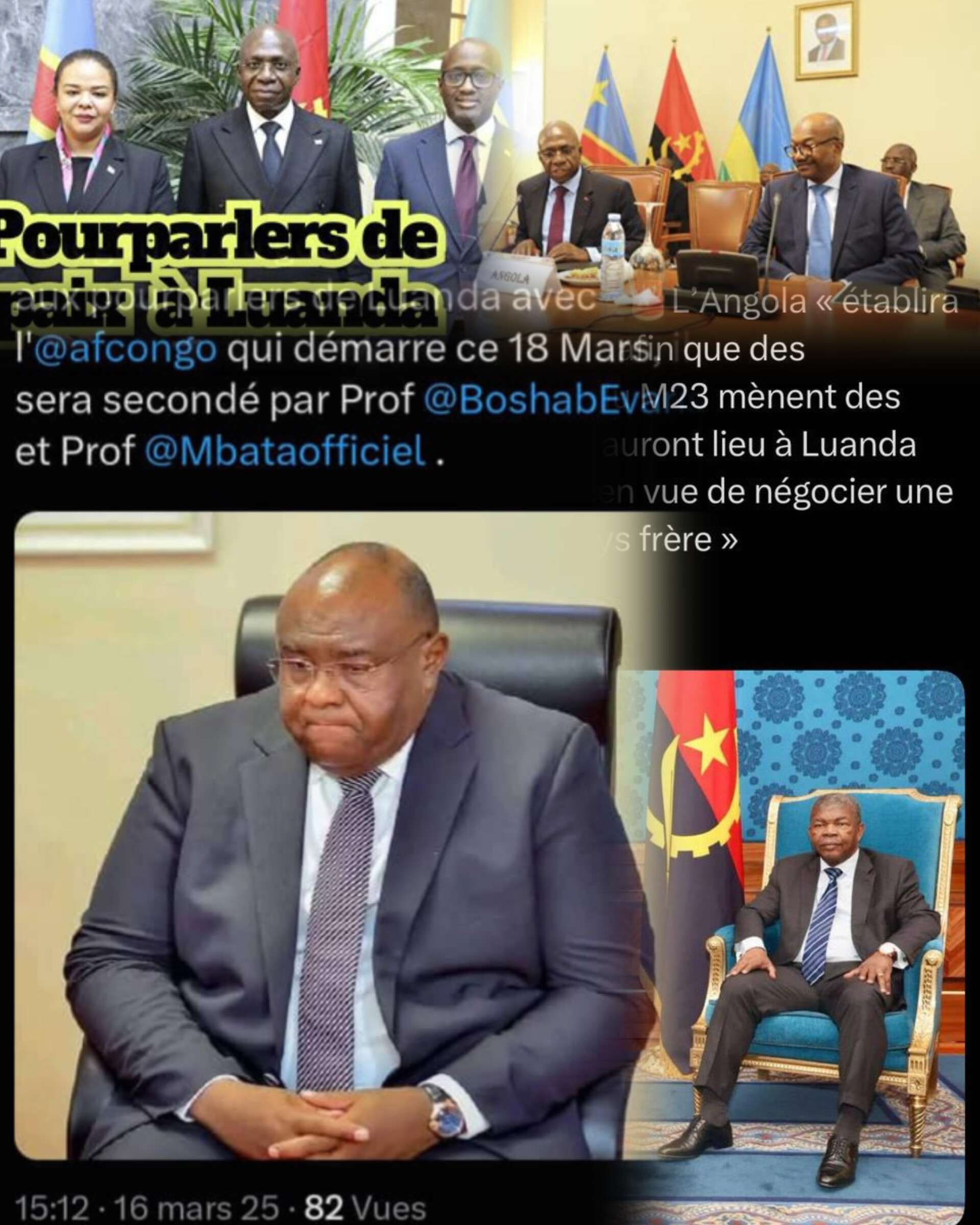 RDC/ANGOLA/RWANDA: Refus et Échec lourds des pourparlers de paix entre le M23/AFC et la RDC à Luanda