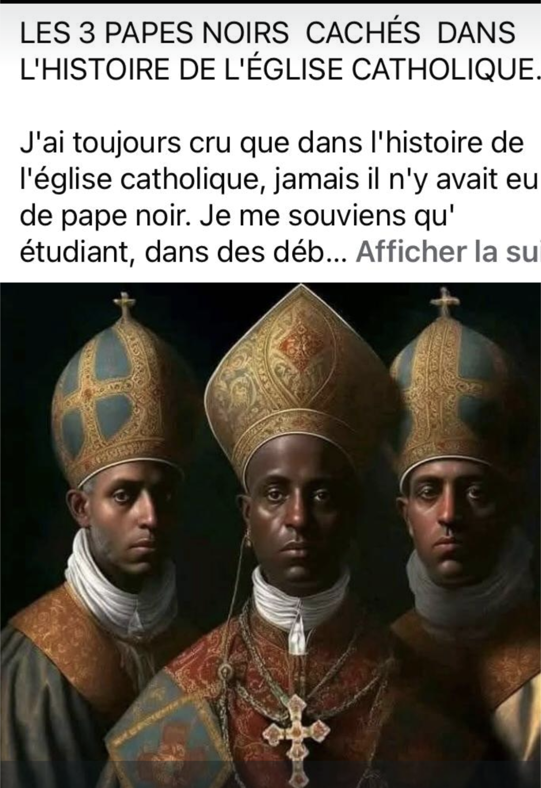 Chronique: Un Pape Noir quand l&rsquo;Afrique regarde vers Rome.