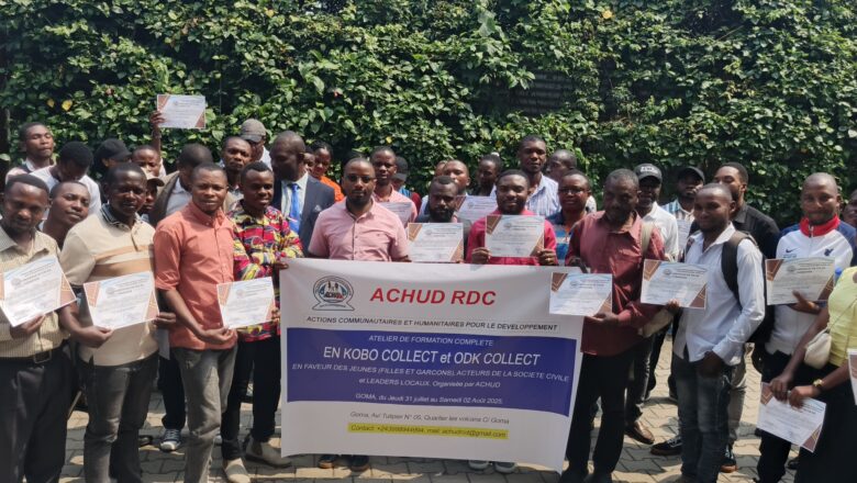 Goma : 50 jeunes formés à la collecte numérique de données grâce à l’ONG ACHUD