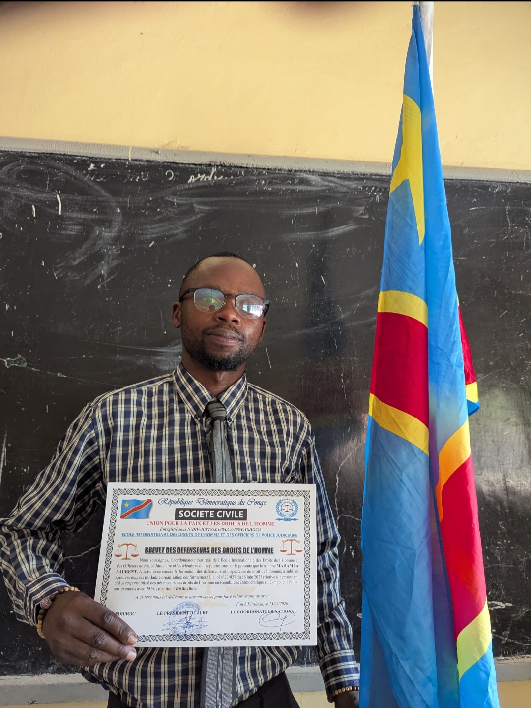 RDC: Laurent Mahamba, officiellement reconnu Défenseur des Droits Humains