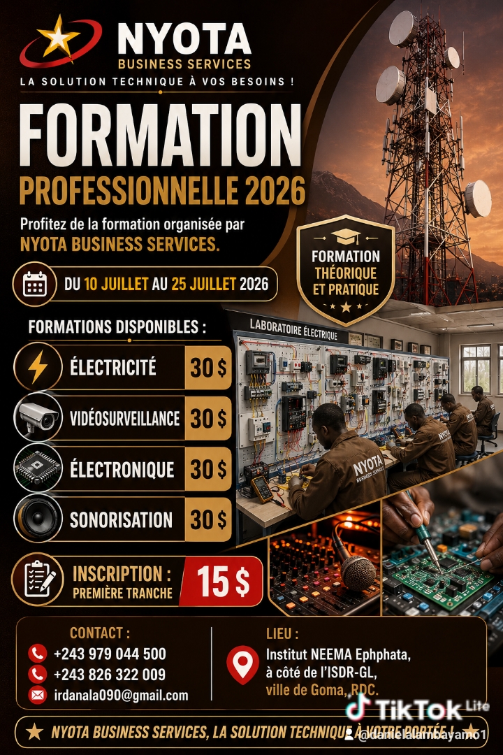 Goma : Nyota Business Services ouvre les inscriptions pour sa formation professionnelle 2026
